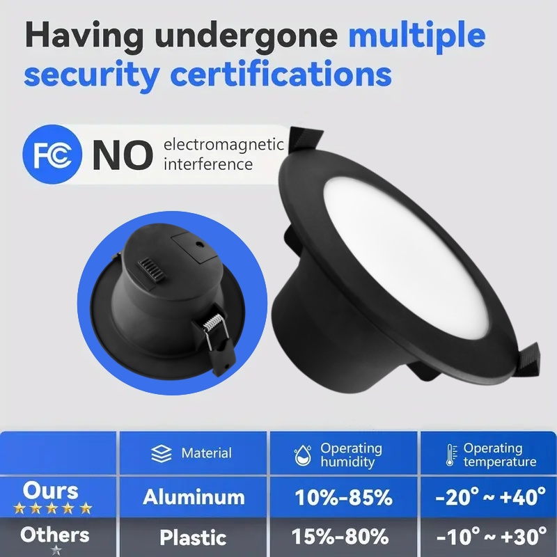 DL01-F black Light emitting diode downlight dimmable SMD round recessed home light outdoor saa black downlight 10w ip44 waterproof aluminum downlight