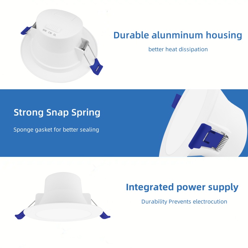DL01-F SAA Australia standard 90mm 10w tri-color 3cct aluminum light saa light emitting diode downlight dimmable anti-glare ceiling spotlight waterproof