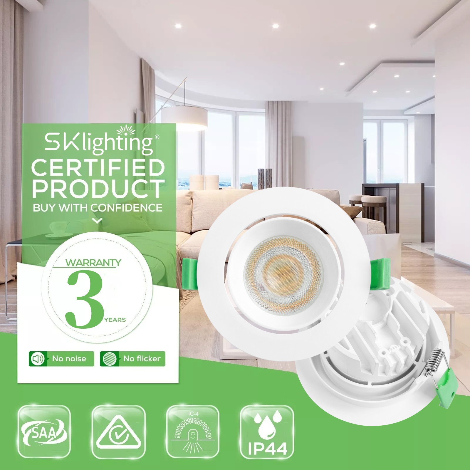 DL08 Ce certified dimmable 3000k 4000k 5000k CCT adjustable downlight ip20 6w SMD recessed saa light emitting diode downlights
